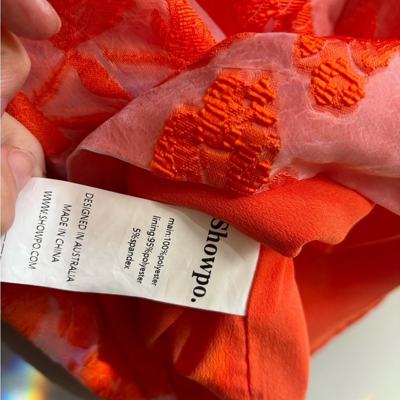 Showpo. Orange pink floral sleeveless dress 14 - Picture 6 of 6